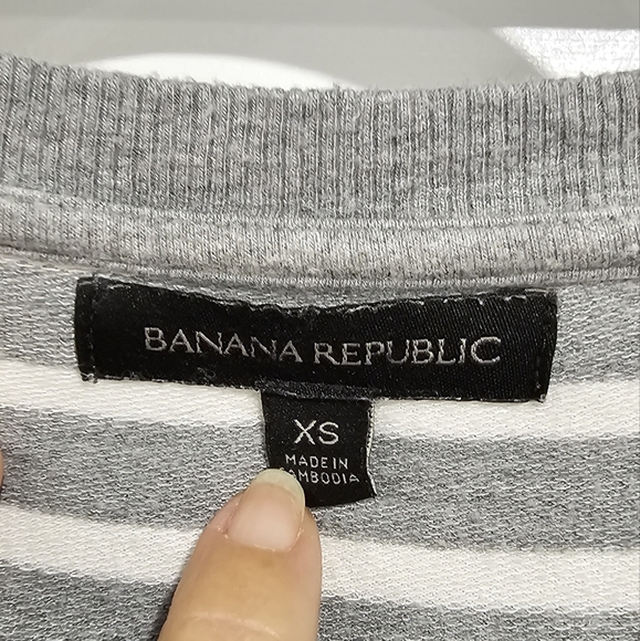 Banana Republic Gray and White Sleeveless Belted Sheath Maxi Dress - Picture 2 of 7